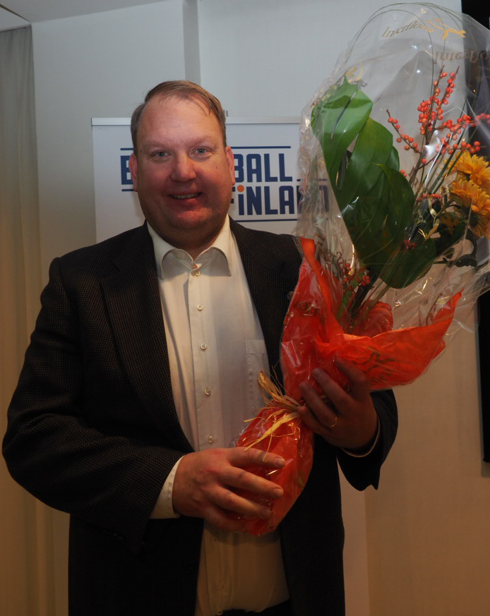 Timo Nieminen valittiin liittovaltuuston puheenjohtajan jatkokaudelle syksyllä 2017. Kuva: Koripalloliitto