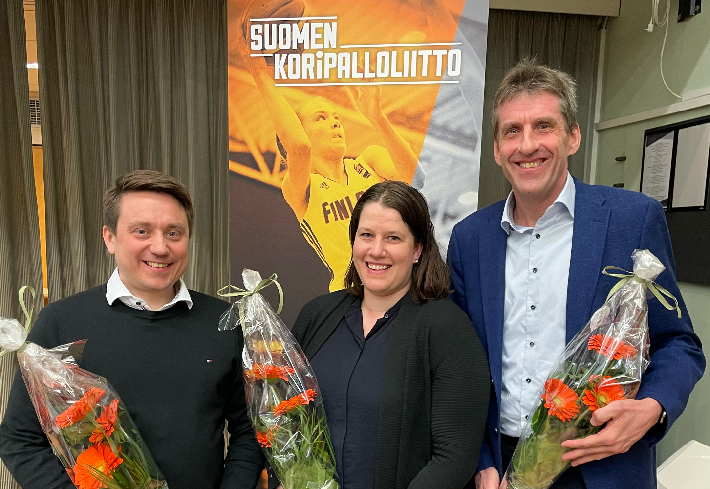 Jaakko Hietala, Elisa Hakanen ja Kari Mattila valittiin kolmivuotiskaudelle Koripalloliiton hallitukseen.